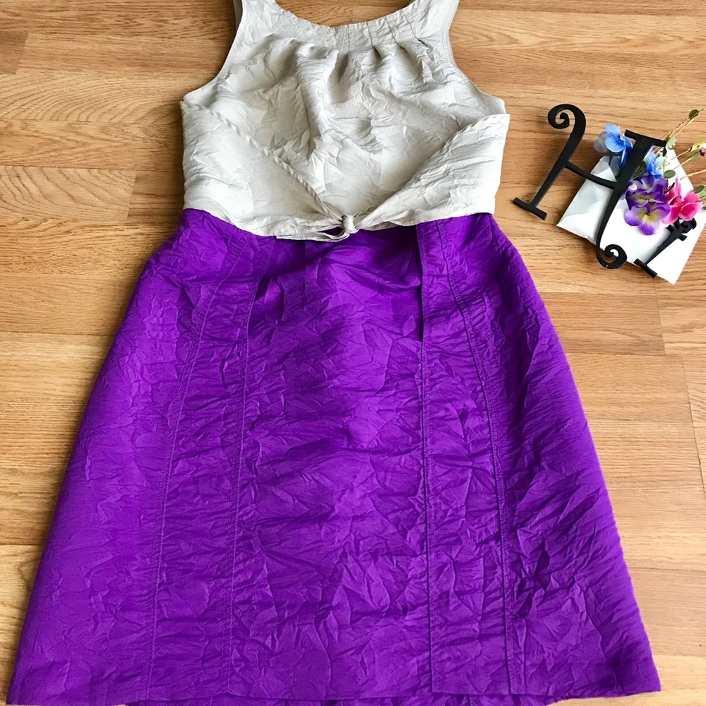 Color block cinch waisted dress ensemble